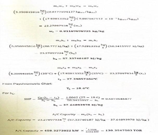 Refer The Psychrometric Solutions Of Sample Problem No 1 And Calculate The A C Capacity We Ve Got From Our Sample Probl 4