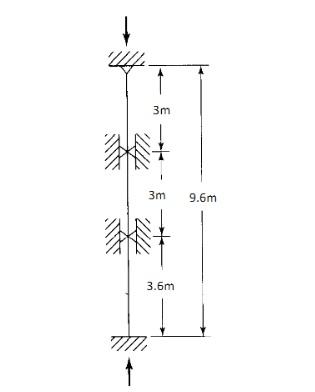 3 Referring To The Figure Below Showing A Column Braced At 3 6 M And 6 6 M From The Ground Using A W14x90 Determine W 1