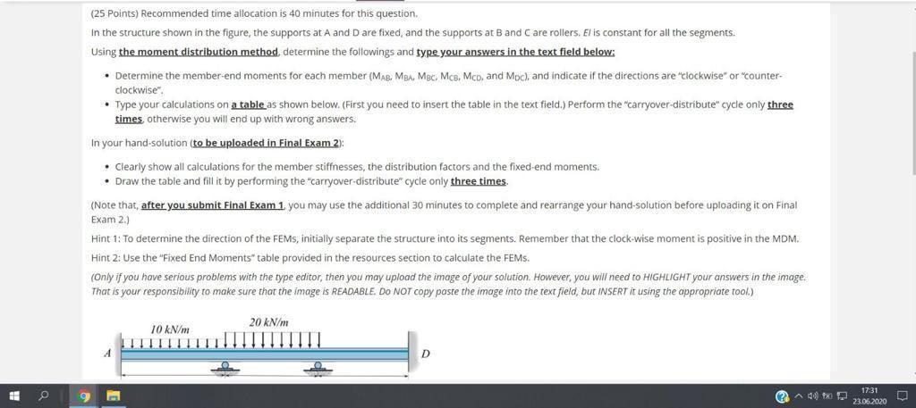 H 0 25 Points Recommended Time Allocation Is 40 Minutes For This Question In The Structure Shown In The Figure The S 1