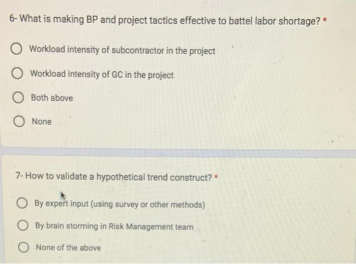 6 What Is Making Bp And Project Tactics Effective To Battel Labor Shortage O Workload Intensity Of Subcontractor In Th 1