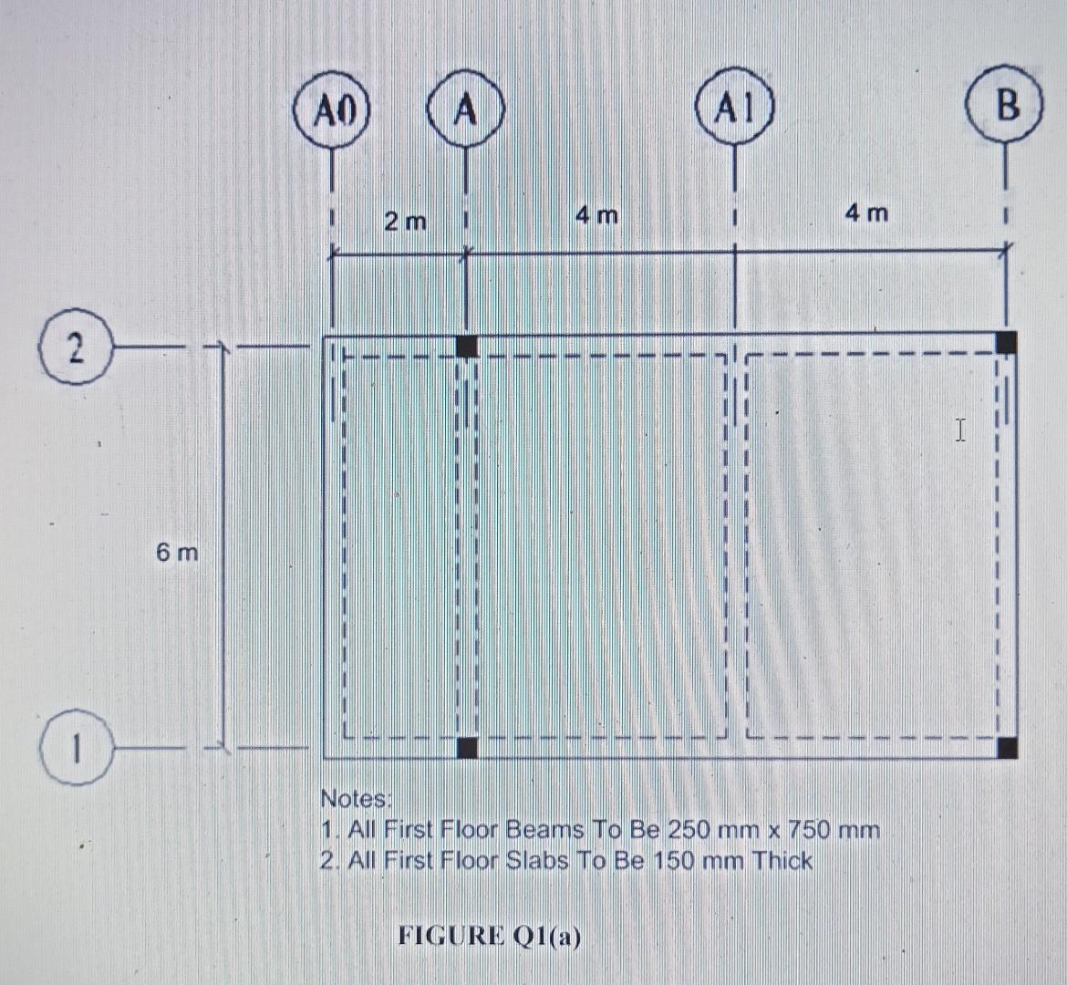 Figure Q1 A Shows The First Floor Structural Layout Plan For A Factory Office Building And Figure Q1 B Shows The Detai 2