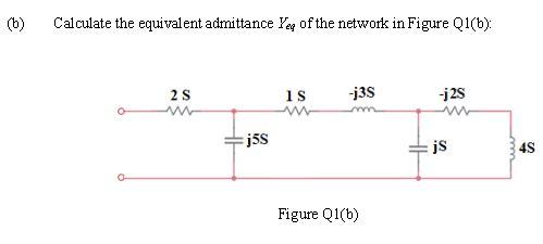 6 Calculate The Equivalent Admittance Yeg Of The Network In Figure Q1 B J3s 25 M Is W J2s W J5s Is 4s Figure Q1 B 1
