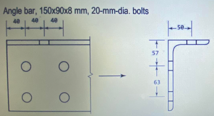 1 Calculate The Maximum Unfactored Tensile Dead Load The Angle Bar Can Sustain Based On Gross Yielding By Lrfd If Fy 3 1