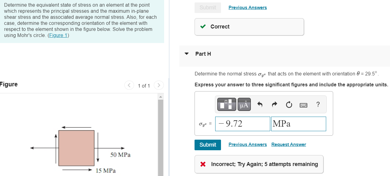 Determine The Equivalent State Of Stress On An Element At The Point Which Represents The Principal Stresses And The Maxi 1