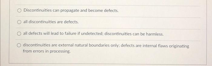 Discontinuities Can Propagate And Become Defects All Discontinuities Are Defects O All Defects Will Lead To Failure If 1
