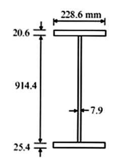 C A Cross Section Of Simply Supported Plate Girder Is Shown In Figure Q4 C Given That Steel Stress O 250 N Mm 2