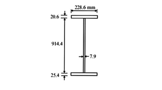C A Cross Section Of Simply Supported Plate Girder Is Shown In Figure Q4 C Given That Steel Stress O 250 N Mm 2