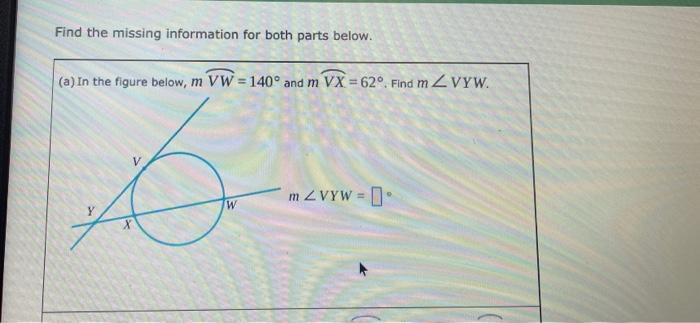 Find The Missing Information For Both Parts Below A In The Figure Below M Vw 140 And M Vx 62 Find M Z Vyw X W 1