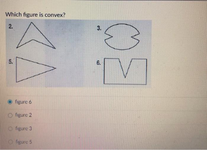 Which Figure Is Convex 2 5 Figure 6 Figure 2 Figure 3 Figure 5 3 V 6 1