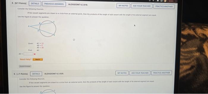 Ac 12 Ab 5 Ae 18 Find 1