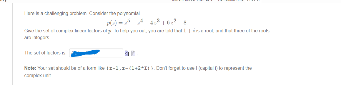 Here Is A Challenging Problem Consider The Polynomial P 2 25 24 4 2 62 8 Give The Set Of Complex Linear Fact 1
