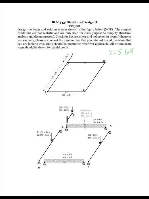 Design The Beam And Column System Shown In The Figure Below Note The Support Conditions Are Not Realistic And Are Only 1