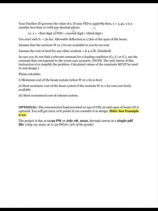 Design The Beam And Column System Shown In The Figure Below Note The Support Conditions Are Not Realistic And Are Only 3