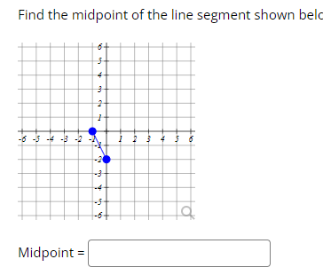 Find The Midpoint Of The Line Segment Shown Belo 6 5 4 3 2 Midpoint A 16 5 A 3 5 P N Bu 5 1