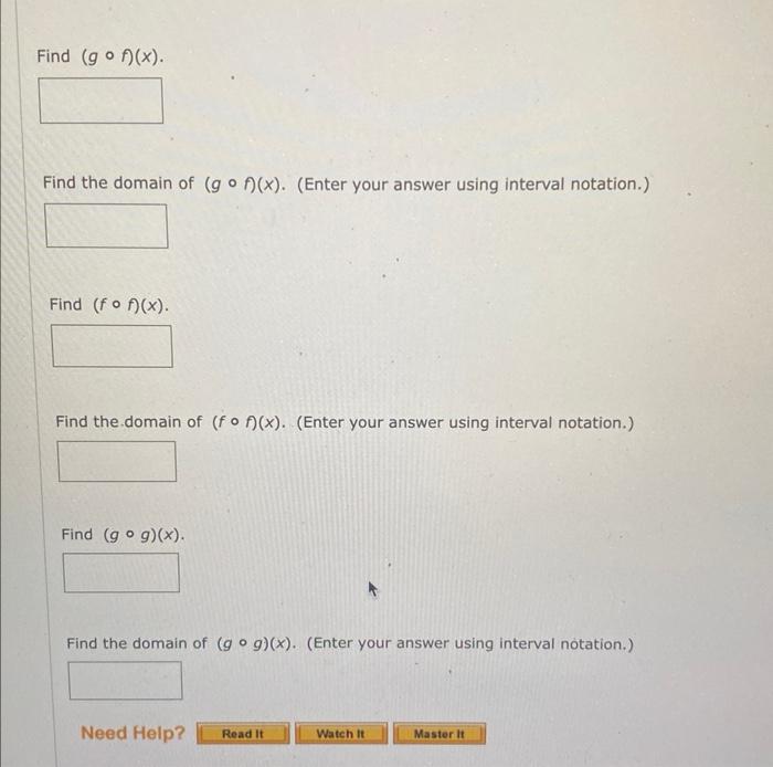 The Following Functions F X X 5 9 X 3x 5 Find Fog X Find The Domain Of Fog X Enter Your Answer Using 2