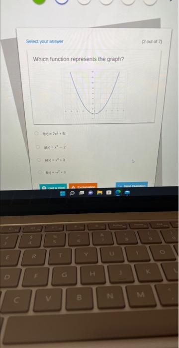 E D C Select Your Answer Which Function Represents The Graph A 100 2 5 Abx X 2 300 3 R F Get A H 5 T P B Y 1