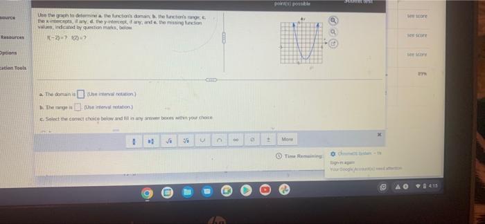 Source Resources Options Cation Tools Use The Graph To Determine A The Function S Domain B The Function S Range E The 1