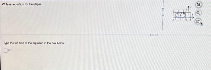 Write An Equation For The Ellipse Type The Left Side Of The Equation In The Box Below Citt Kid Ba 1