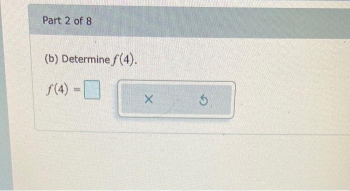 Use The Graph Of Y F X To Answer The Following 6 5 H F4 3 345 Part 2 Of 8 B Determine F 4 F 4 X 2