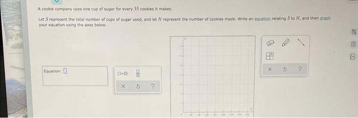 A Cookie Company Uses One Cup Of Sugar For Every 35 Cookies It Makes Let S Represent The Total Number Of Cups Of Sugar U 1