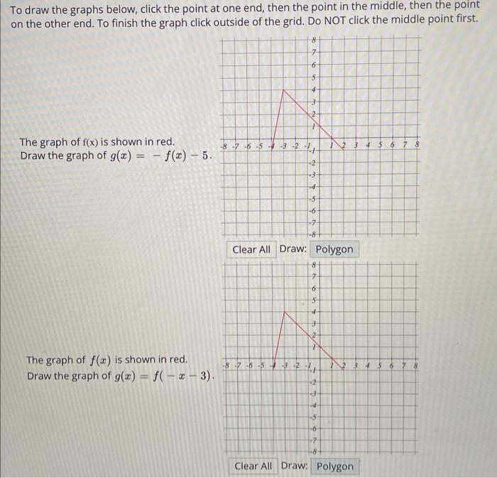 To Draw The Graphs Below Click The Point At One End Then The Point In The Middle Then The Point On The Other End To 1