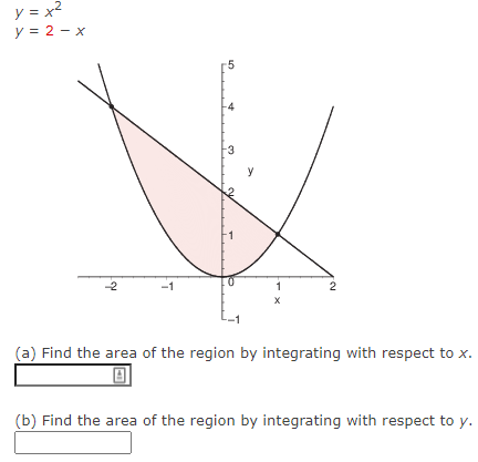 Y X Y 2 X 2 10 3 Y 1 X 2 A Find The Area Of The Region By Integrating With Respect To X B Find The Area Of 1