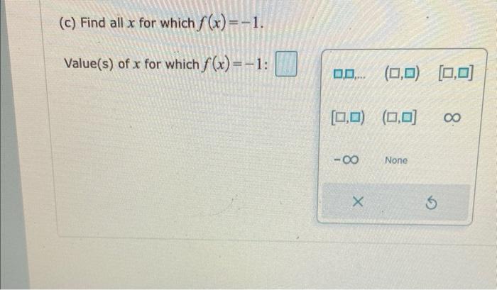 C Find All X For Which F X 1 Value S Of X For Which F X 1 0 0 0 0 0 0 0 0 8 8 0 0 0 0 X None S 1