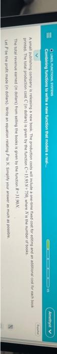 Olines Functions Systems Combining Functions To Write A New Function That Models A Real A Small Publishing Compan 1