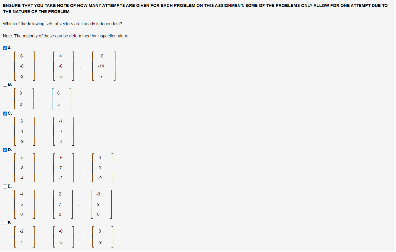 Ensure That You Take Note Of How Many Attempts Are Given For Each Problem On This Assignment Some Of The Problems Only 1