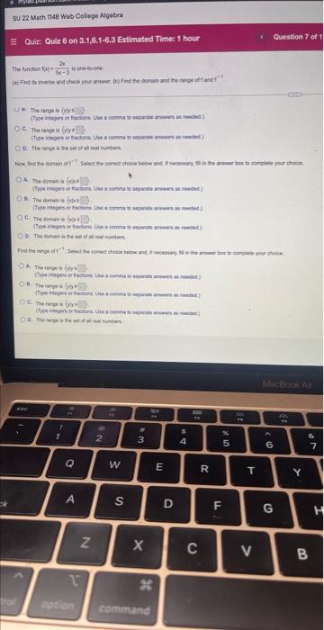 Mylab Pearson Com Studenplayertest Aspatid 3413 Su 22 Math 1148 Web College Algebra Quiz Quiz 6 On 3 1 6 1 6 3 Estimate 2