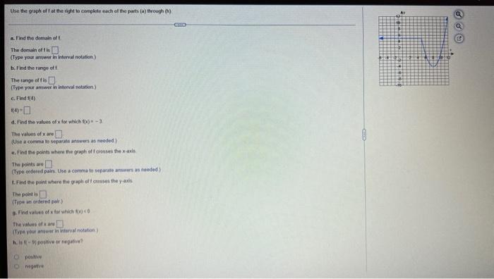 Use The Graph Off At The Right To Complete Each Of The Parts A Through H A Find The Domain Of L The Domain Offis T 1