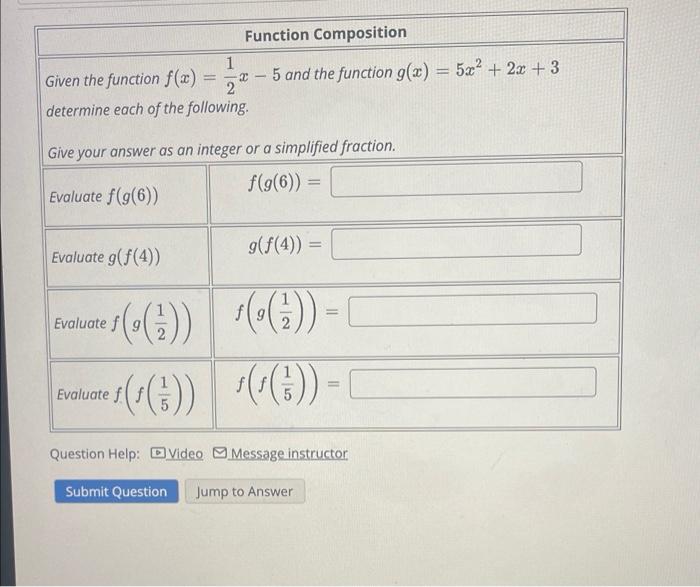 Given The Function F X 1 Evaluate G F 4 Function Composition 5 And The Function G X 5x 2x 3 2 Determine Ea 1