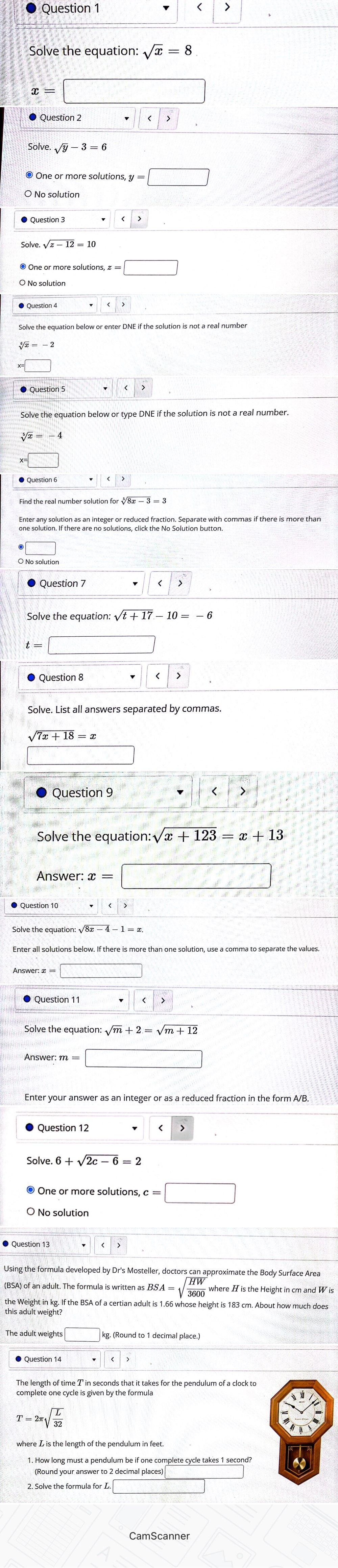 Lista X Solve The Equation Question 1 X Solve Y 3 6 Question 2 O No Solution Solve 2 12 10 X O One Or More 1