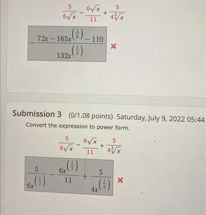 5 6 X 5 6x 72x165x 1 132x 6 X 11 110 6x 7 11 1 Submission 3 0 1 08 Points Saturday July 9 2022 05 4 1