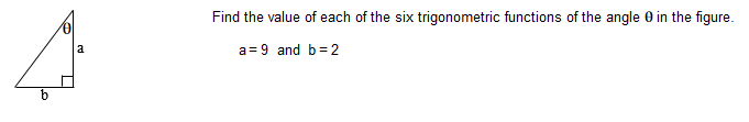 Find The Value Of Each Of The Six Trigonometric Functions Of The Angle 0 In The Figure A 9 And B 2 1