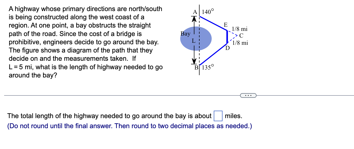A Highway Whose Primary Directions Are North South Is Being Constructed Along The West Coast Of A Region At One Point 1