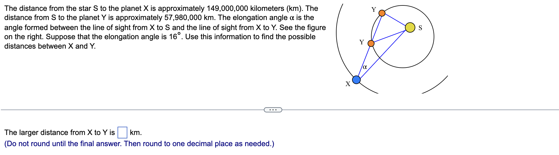The Distance From The Star S To The Planet X Is Approximately 149 000 000 Kilometers Km The Distance From S To The Pl 1
