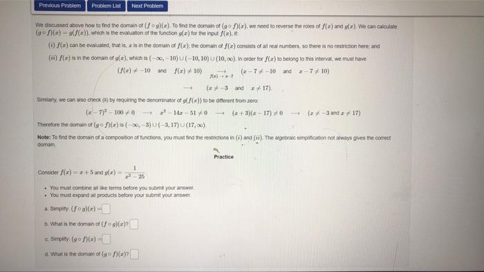 Previous Problem Problem List Next Problem We Discussed Above How To Find The Domain Of Fog Z To Find The Domain Of 1