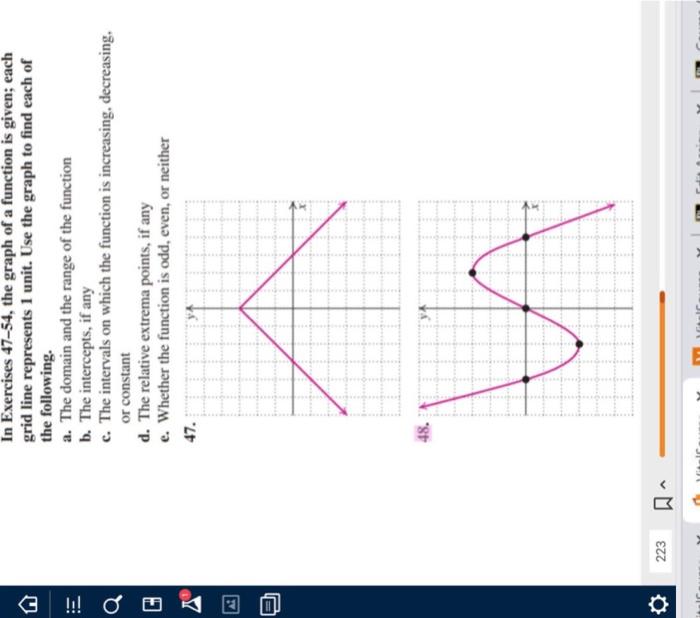 E 223 Q In Exercises 47 54 The Graph Of A Function Is Given Each Grid Line Represents 1 Unit Use The Graph To 2