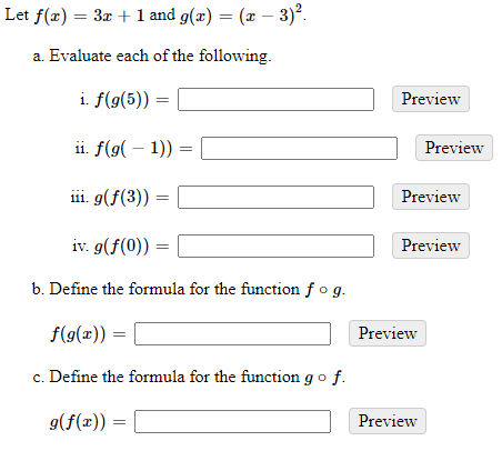 Let F X 3x 1 And G X X 3 A Evaluate Each Of The Following I F G 5 Ii F G 1 111 G F 3 Iv G 1