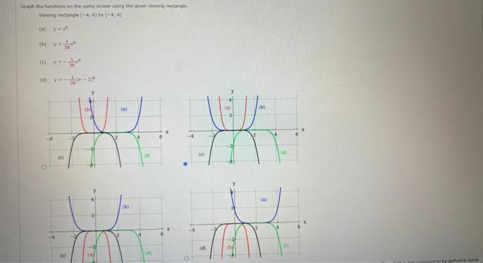 Graph The Functions On The Same Screen Using The Given Viewing Rectangle Viewing Rectangle 4 6 By 4 41 A Y B R 1