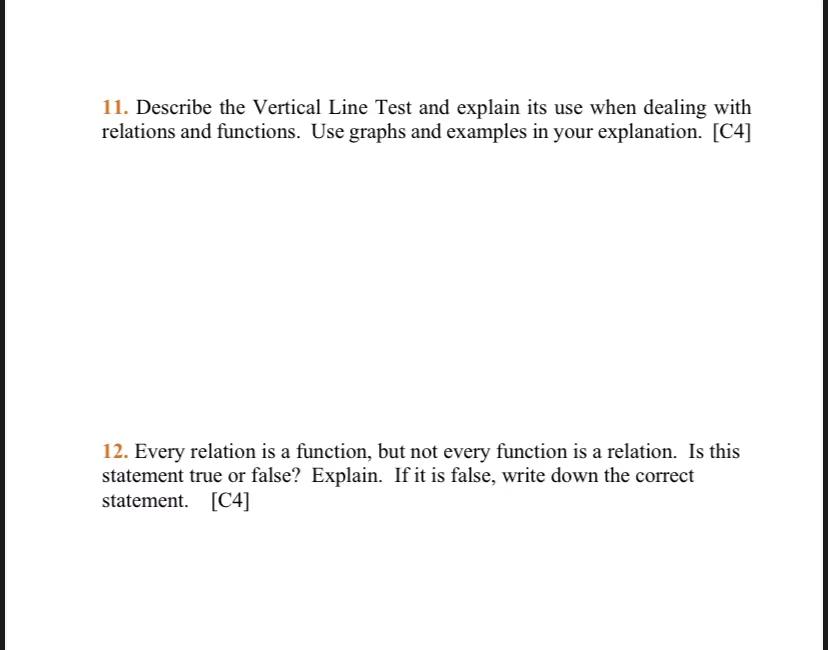 11 Describe The Vertical Line Test And Explain Its Use When Dealing With Relations And Functions Use Graphs And Exampl 1