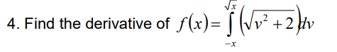 4 Find The Derivative Of F X Ng V 2 V 2 X 1