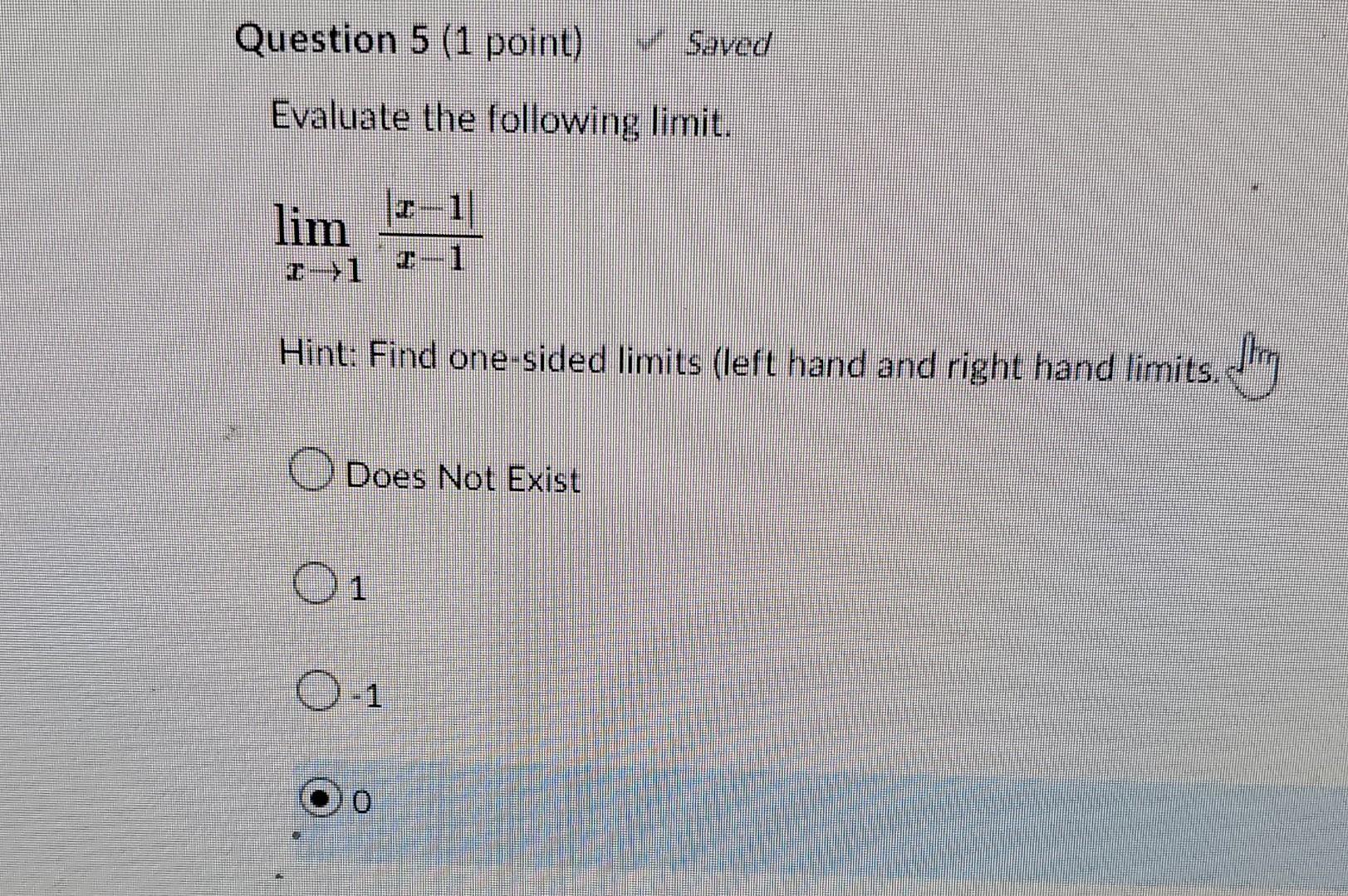 Given The Following Function X Find O 1 Cos X 2 2 Lim Gx For X 0 For X 0 Question 5 1 Point Saved Ev 2
