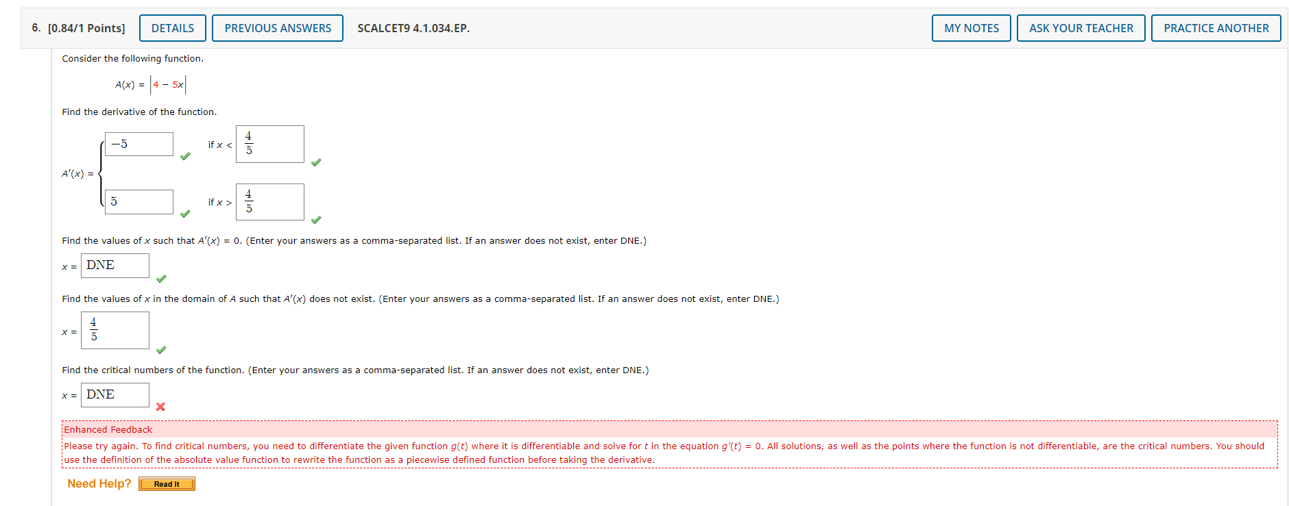 6 0 84 1 Points Details Consider The Following Function A X 4 5x Find The Derivative Of The Function A X 1