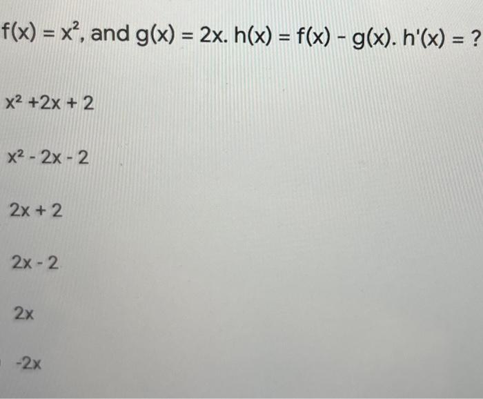 F X X And G X 2x H X F X G X H X X 2x 2 X 2x 2 2x 2 2x 2 2x 2x 1