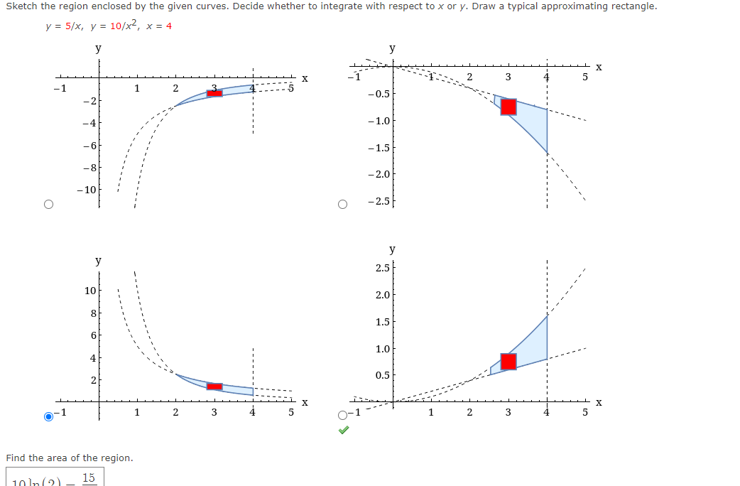 Sketch The Region Enclosed By The Given Curves Decide Whether To Integrate With Respect To X Or Y Draw A Typical Appro 1