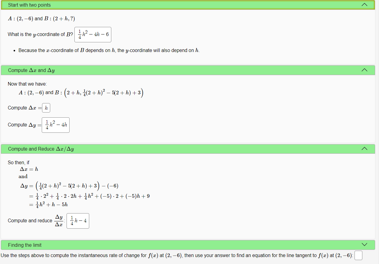 Start With Two Points A 2 6 And B 2 H What Is The Y Coordinate Of B H 4h 6 Because The X Coordinate 1