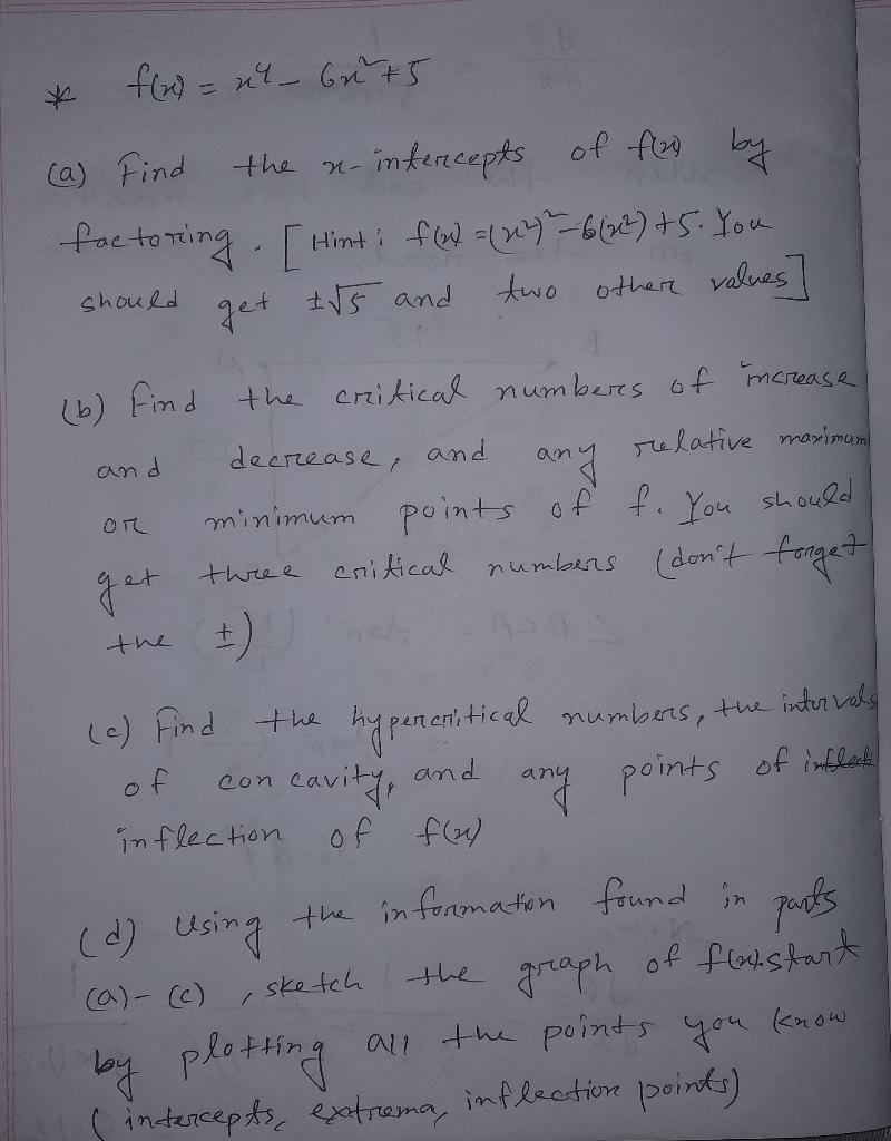 F X Ut 6n 5 A Find The X Intercepts Of Fiel By Factoring Hint F X 2 6 2 5 You Get 5 And Shoul 1