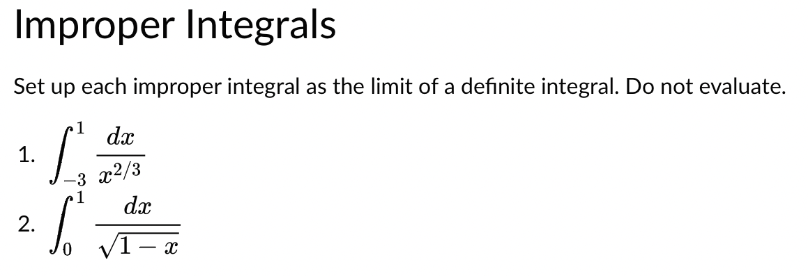 Set Up The Following Integrals As Limits Of Definite Integrals Do Not Evaluate 1